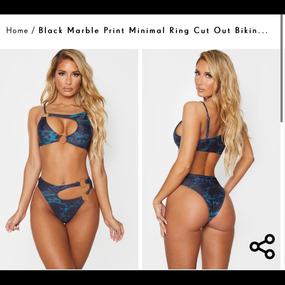 Marble/ ring cutout bikini
